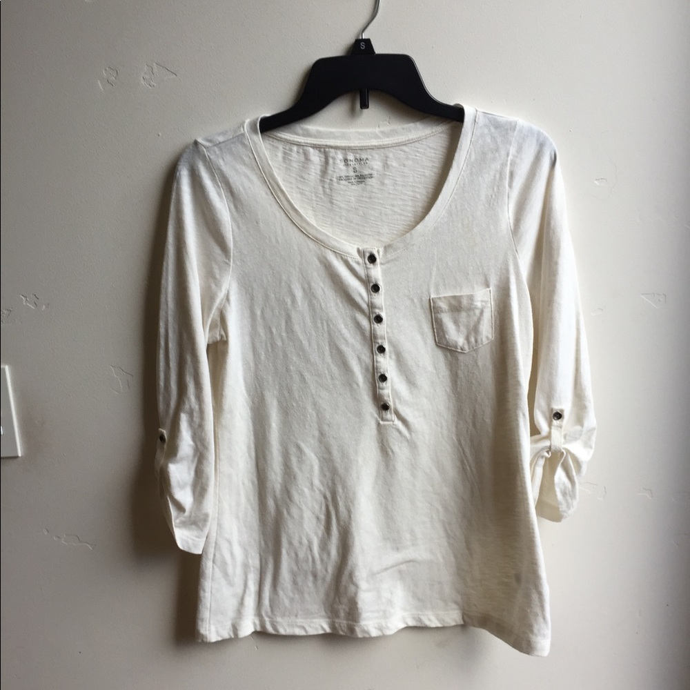Sonoma 3/4 sleeve white top